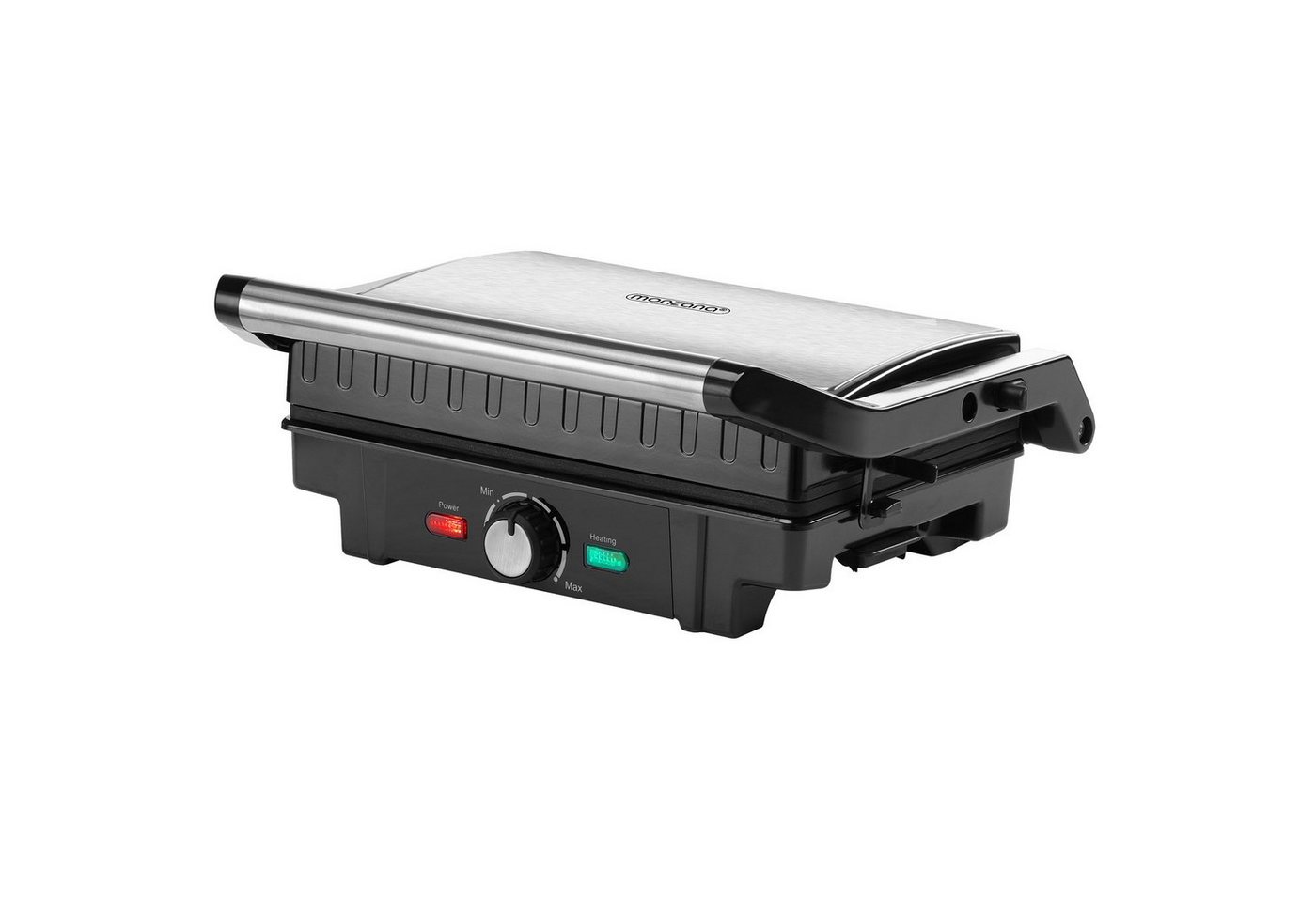 monzana Kontaktgrill, 1600 W, XL 180°C Klappbar Antihaftbeschichtung Edelstahl Temperaturkontrolle von monzana