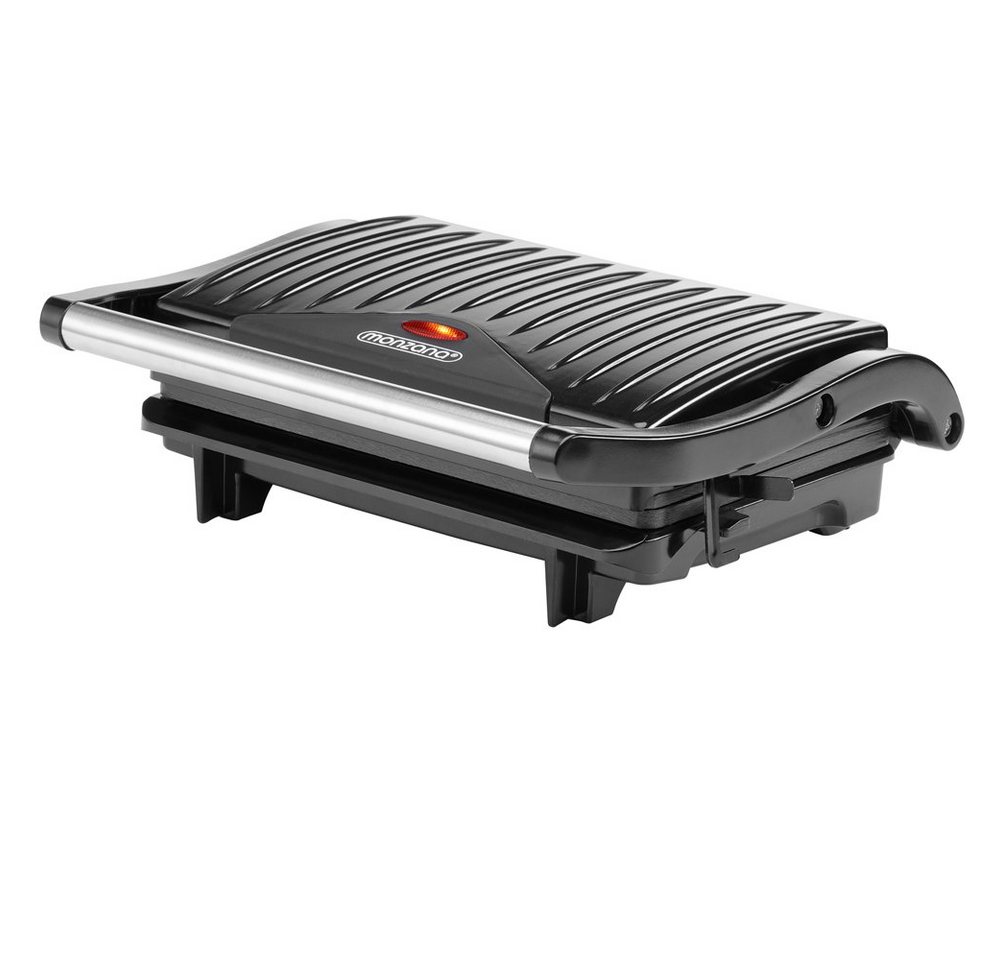 monzana Kontaktgrill, 750 W, Antihaftbeschichtete Grillplatten herausnehmbare Auffangschale von monzana