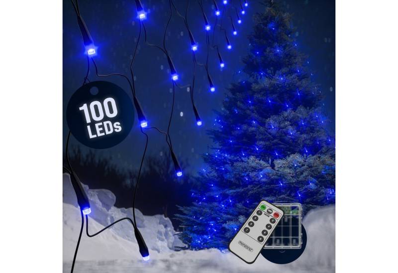 monzana Lichterkette, Netzlichterkette 120x120cm 100 LED Blau Timer 8 Leuchtmodi von monzana