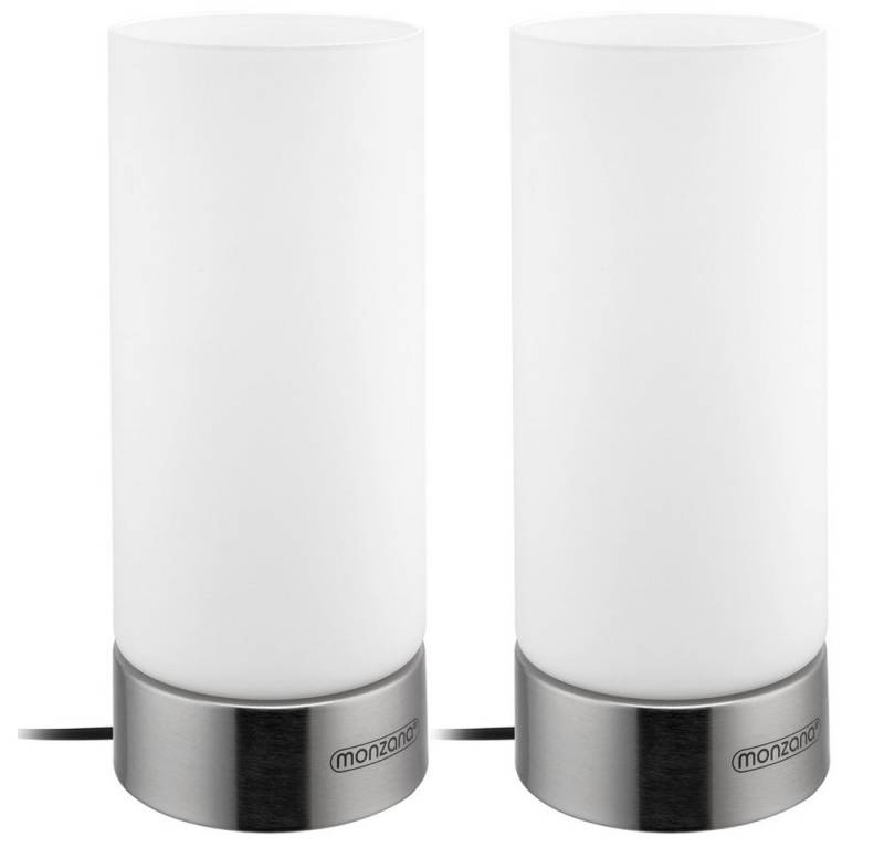monzana Nachttischlampe 2er Set Lumo, E14, 2er Set LED Touch Dimmbar Schlafzimmer Wohnzimmer Tischlampe Leuchte von monzana