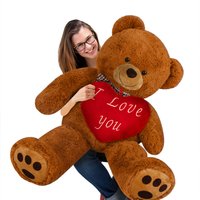 monzana Plüschtier Teddybär XL Braun inkl. Herzkissen, andere Varianten verfügbar von monzana