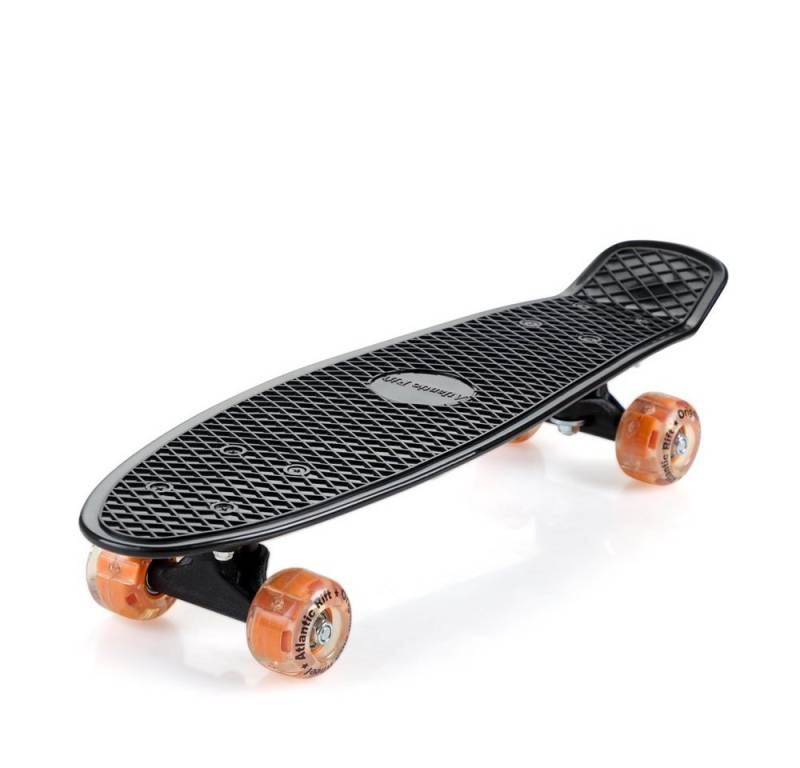 monzana Skateboard mit LED-Rollen, Monzana Skateboard 22 Zoll ABEC 7 Retro Pennyboard 100kg belastbar von monzana