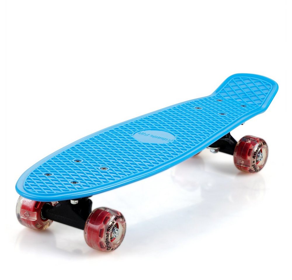 monzana Skateboard mit LED-Rollen, Monzana Skateboard 22 Zoll ABEC 7 Retro Pennyboard 100kg belastbar von monzana