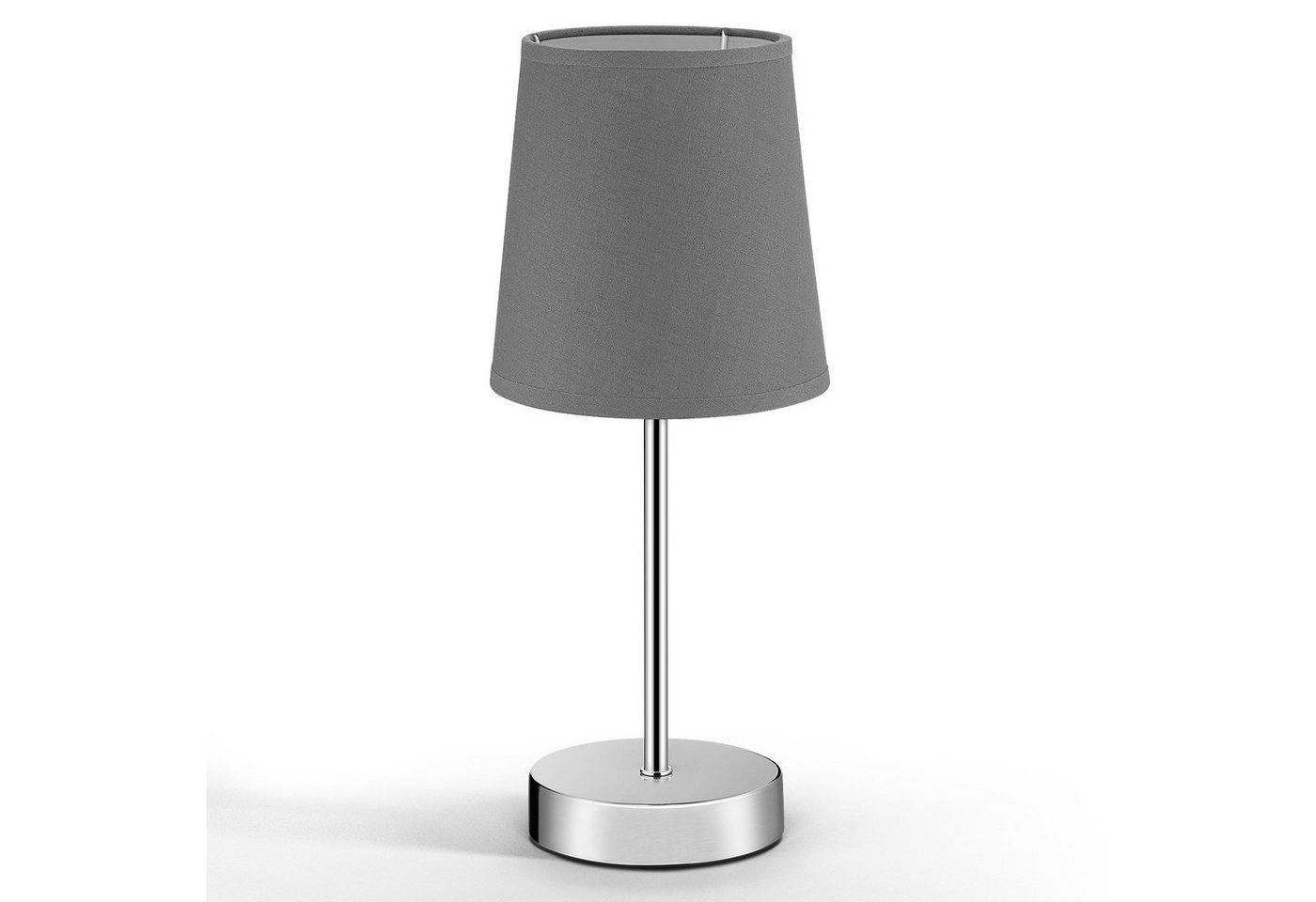 monzana Tischleuchte, Tischlampe, ohne Leuchtmittel, 32 cm Stoffschirm E14 Chrom Metall Wohnzimmer Büro Schlafzimmer von monzana
