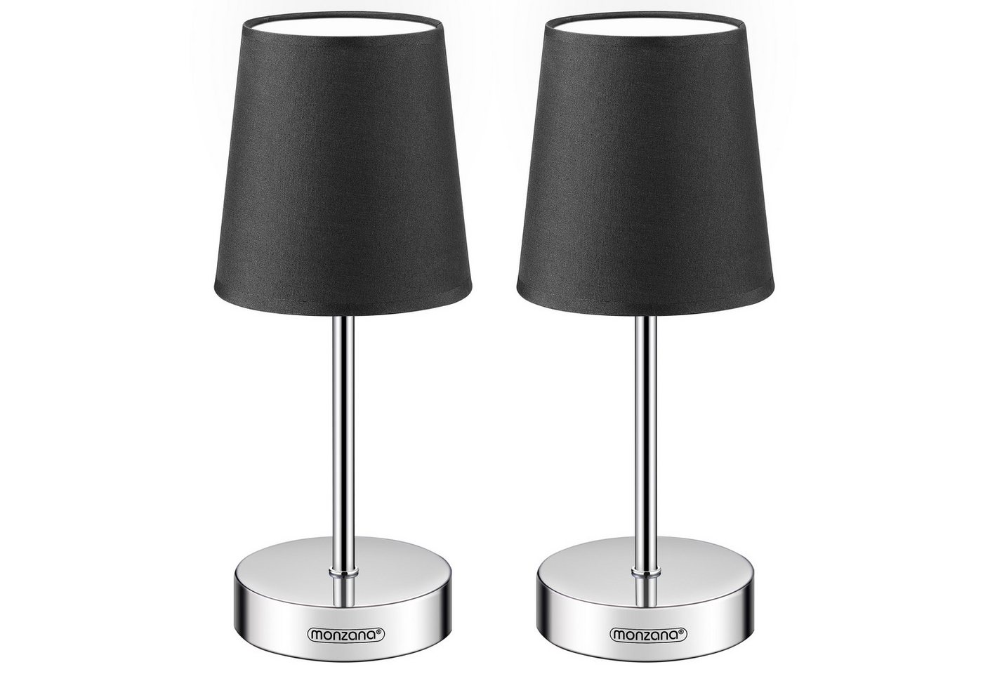 monzana Tischleuchte, Leuchtmittel wechselbar, 2er Set 32 cm Stoffschirm E14 Chrom Metall Wohnzimmer Büro monzana Tischleuchte, Leuchtmittel wechselbar, 2er Set 32 cm Stoffschirm E14 Chrom Metall Wohnzimmer Büro von monzana