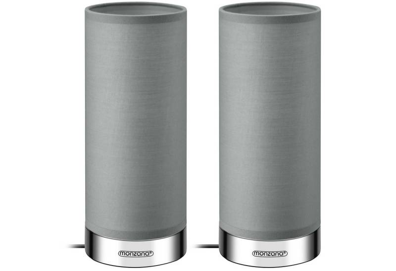 monzana Tischleuchte, Poppy - Grau, 2er Set LED Touch Dimmbar Schlafzimmer Wohnzimmer Nachttischlampe von monzana