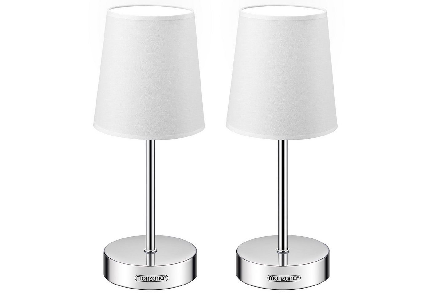 monzana Tischleuchte, Weiß 2er Set, 2er Set 32 cm Stoffschirm E14 Chrom Metall Wohnzimmer Büro monzana Tischleuchte, Weiß 2er Set, 2er Set 32 cm Stoffschirm E14 Chrom Metall Wohnzimmer Büro von monzana