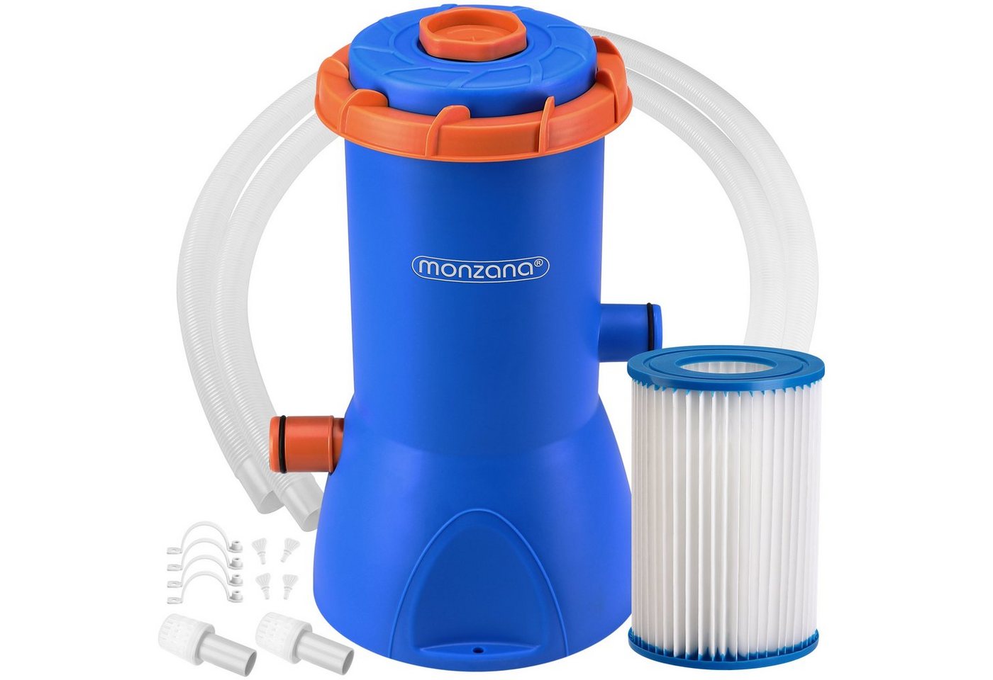 monzana Wasserpumpe Wasserfilteranlagen (11-tlg), Filterpumpe MZP90 3800 L/h 90 W Leistung Pool Filter Kartusche von monzana