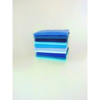 10 Blaue Stoffservietten - Unpapier Handtücher Wiederverwendbare Papiertücher Mixed Beautiful Blues Stoffpapier Flanell Servietten X 12 Cb von moocowmomma