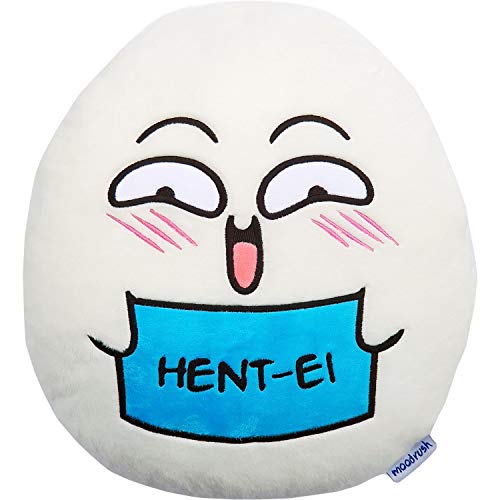 moodrush® Hent-Ei Kissen | Egg Ei Kuscheltier Plüschtier Anime Manga Cosplay Plüsch | alle Elemente aufgestickt (Nicht Bedruckt!) | waschbar | ca. 38x35 cm von moodrush