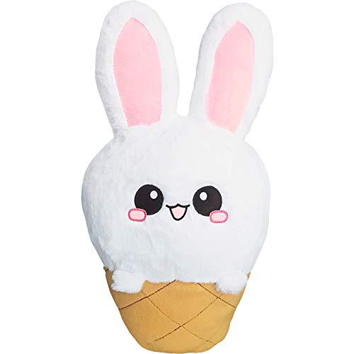 moodrush® Ice Cream Bunny/EIS Plüsch Hase | alle Elemente aufgestickt (Nicht Bedruckt!) | Kuscheltier, Plüschtier, Kissen | waschbar | ca. 50x30 cm von moodrush