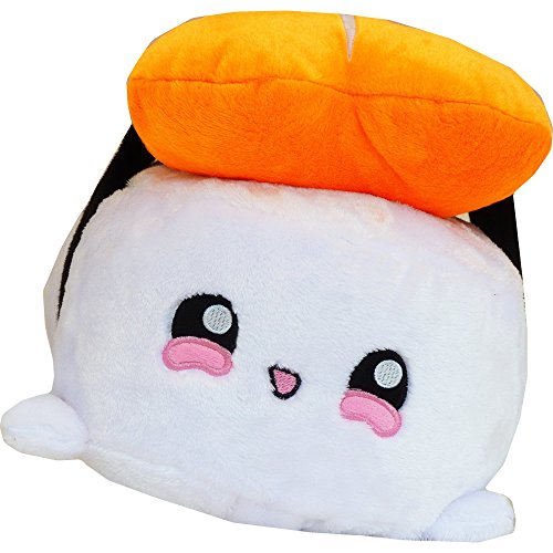 moodrush® XL Shrimp Sushi Kissen Japan Japanisches Essen Plüschtier Kuscheltier Emoticon | Flauschig | Fast Food Garnele Sushireis | waschbar | ca. 25x25x34 cm von moodrush