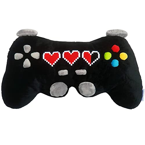 moodrush® XL Gamepad Controller Kissen mit 3D Knöpfen | Alles aus Plüschstoff | waschbar | Wireless Gaming Games Kuscheltier Plüschtier Computerspiel Nackenkissen | ca. 48x30 cm von moodrush