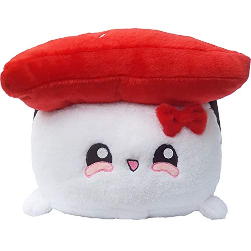 moodrush® XL Sushi Kissen THUNFISCH ROT, Smiley Emoticon Japan Fast Food | alle Elemente aufgestickt (Nicht Bedruckt!) | waschbar | ca. 31 x 25 x 23 cm von moodrush
