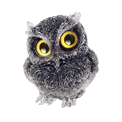 mookaitedecor 2.5" Owl Obsidian Stein Kristall Figur, Handgeschnitzte Statue Tiere Nacht Eule Skulptur Kristall Stein Ornament für Desktop Büro Heim Dekoration von mookaitedecor