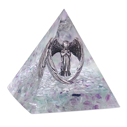 mookaitedecor Betender Engel Statue Kristall Energie Stein Pyramide Figur mit Fluorit Trommelsteine für Reiki Heilung Meditation Büro Heim Dekoration mookaitedecor Betender Engel Statue Kristall Energie Stein Pyramide Figur mit Fluorit Trommelsteine für Reiki Heilung Meditation Büro Heim Dekoration von mookaitedecor
