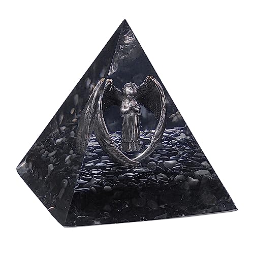 mookaitedecor Betender Engel Statue Kristall Energie Stein Pyramide Figur mit Obsidian Trommelsteine für Reiki Heilung Meditation Büro Heim Dekoration mookaitedecor Betender Engel Statue Kristall Energie Stein Pyramide Figur mit Obsidian Trommelsteine für Reiki Heilung Meditation Büro Heim Dekoration von mookaitedecor
