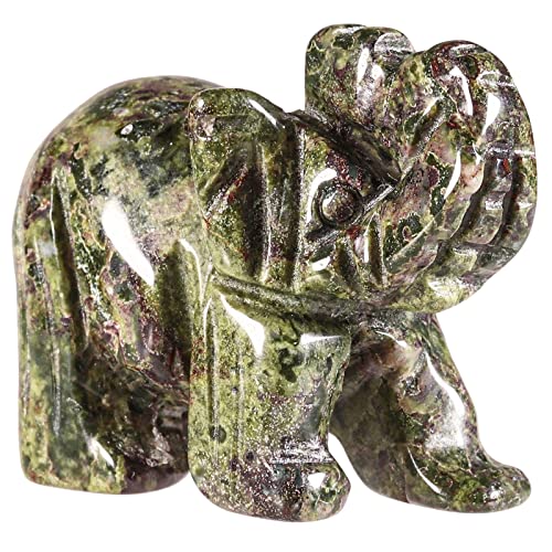 mookaitedecor Drachenblut Stein Elefant Statue geschnitzt Skulptur Tasche Steinfiguren Dekor Handwerk 1,5 Zoll von mookaitedecor