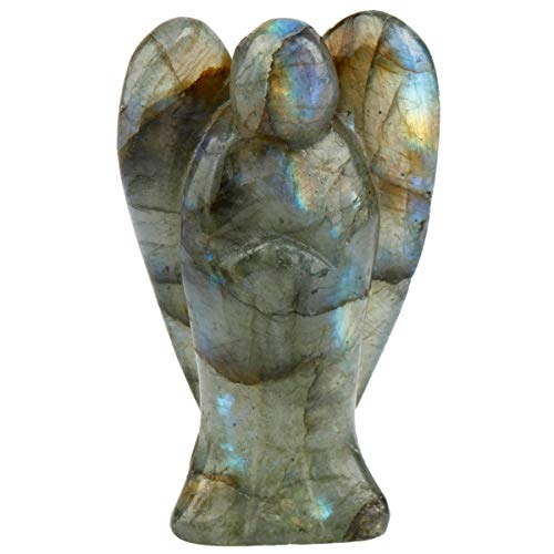 mookaitedecor Fengshui Edelstein Schutzengel Figur, Hand Geschnitzt Heilstein Deko Engel Statue Verzierungen Reiki Dekoration von mookaitedecor