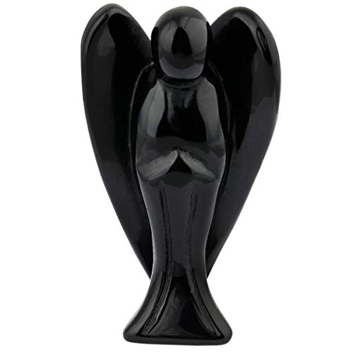 mookaitedecor Fengshui Edelstein Schutzengel Figur, Hand Geschnitzt Heilstein Deko Engel Statue Verzierungen Reiki Dekoration von mookaitedecor