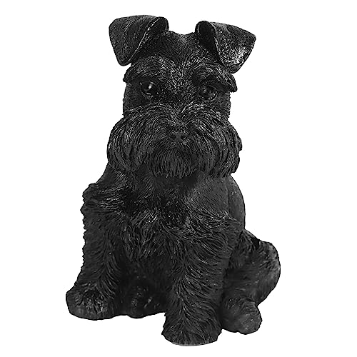 mookaitedecor Figur Schnauzer Hund aus schwarzem Obsidian-Kristallstein für Bürodekoration, Reiki-Statue aus Stein, handgeschnitzt, für die Dekoration von Haus und Büro von mookaitedecor