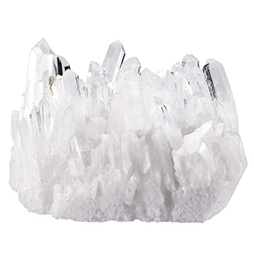 mookaitedecor Natürlicher Bergquarz Steine, Cluster Mineralien Proben Dekorative Rohstein Kristall Druzy Geode für Heim Dekoration Sammlung Heilung Mediation Feng Shui Figurine von mookaitedecor