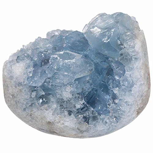 mookaitedecor Natürlicher Celestite Kristall Mineral Rohstück klein Edelstein Druse Quarz Dekoration Schmückung für Familie & Büro (75-150g) von mookaitedecor