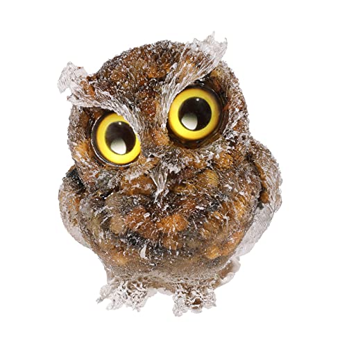 mookaitedecor 2.5" Owl Tigerauge Stein Kristall Figur, Handgeschnitzte Statue Tiere Nacht Eule Skulptur Kristall Stein Ornament für Desktop Büro Heim Dekoration von mookaitedecor