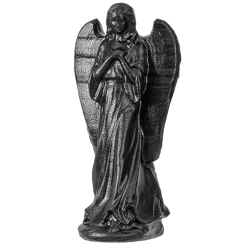 mookaitedecor Schwarzer Obsidian Natürliche Kristall Gebet Engel Figur, Schutzengel Stein Statue Ornament für Beten Schutz Home Decor von mookaitedecor