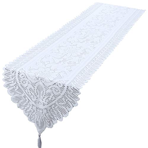 mookaitedecor Spitze Tischläufer, Lace Embroidery Tischtuch, Tischdecke, Tischband Dekorationen Tischdekoration für Hochzeit, Feier, Party, Evendekorationen von mookaitedecor