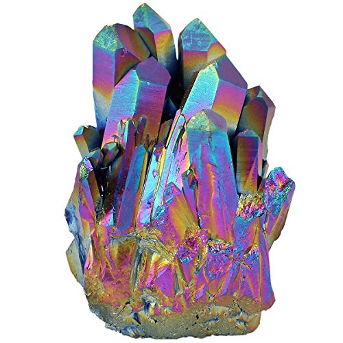 mookaitedecor Titanium Coated Natürlichen Bergkristall Rohstück Geode Dekorative Stein Naturstück Edelstein Dekoration Probe von mookaitedecor