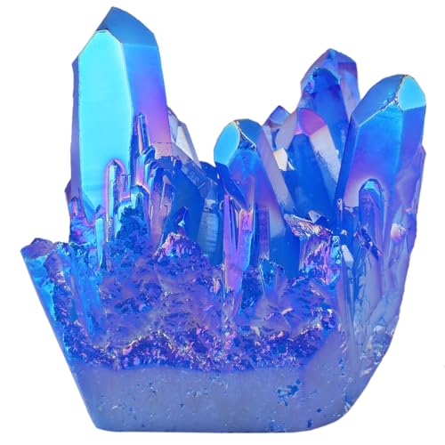 mookaitedecor Titanium Coated Natürlichen Bergkristall Rohstück Geode Dekorative Stein Naturstück Edelstein Dekoration Probe von mookaitedecor