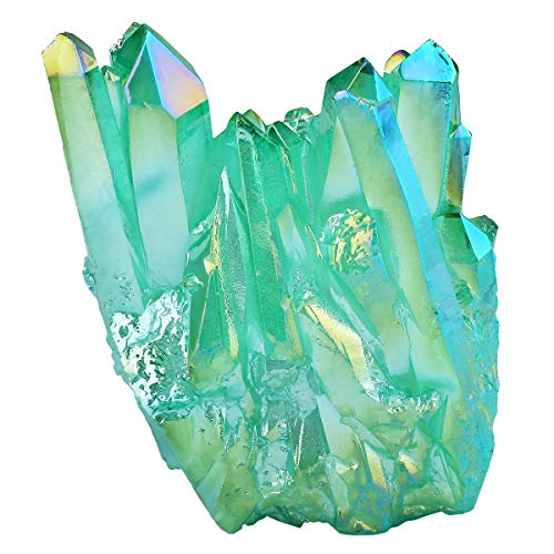 mookaitedecor Titanium Coated Natürlichen Bergkristall Rohstück Geode Dekorative Stein Naturstück Edelstein Dekoration Probe von mookaitedecor