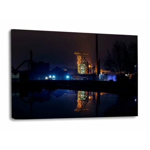 mooments® Leinwandbild vom Ruhrpott Henrichshütte - Leinwand im Querformat, Ruhrpott-Bild, Leinwand Ruhrpott, Bilder Hattingen, Wohnzimmer Bild, Zeche Bild (75x50cm) von mooments