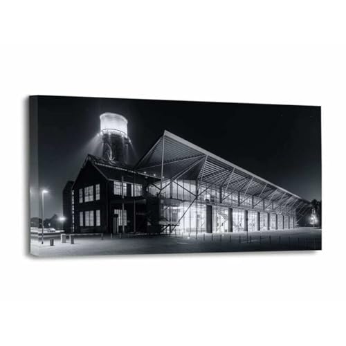 mooments® Leinwandbild vom Ruhrpott Jahrhunderthalle - Leinwand im Hochformat, Ruhrpott-Bild, Leinwand Ruhrpott, Bilder Bochum, Wohnzimmer Bild, Zeche Bild (100x50cm) von mooments