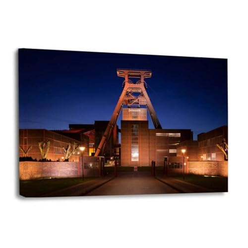 mooments® Leinwandbild vom Ruhrpott Zeche Zollverein I - Leinwand im Hochformat, Ruhrpott-Bild, Leinwand Ruhrpott, Bilder Recklinghausen, Wohnzimmer Bild (60x40cm) von mooments