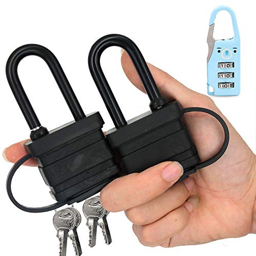 Heavy Duty Wasserdichtes Vorhängeschloss - Ideal für Zuhause, Gartenhaus, Outdoor, Garage, Tor Sicherheit, 40mm 2er Pack (Gepäckschloss senden) von YUEHUA