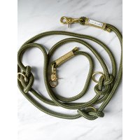Grüne Leine „Olive Tree" Mit Gold Umwickelung Und Karabiner - Verschiedene Größen Grüne Leine „Olive Tree" Mit Gold Umwickelung Und Karabiner - Verschiedene Größen von moonandneck