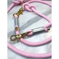 Rosa Hundeleine/Tauleine/Seil „Grace" Mit Goldenen Scherenkarabinern, Verschiedene Größen Und Farben Wählbar von moonandneck