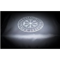Altartuch Wikinger Kompass Vegvisir Wicca Pagan Witchcraft Gießtuch Alter Schwarz Taft Stoff von moongoddessgardenart