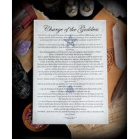 Charge Of The Goddess Gedicht A4 Poster Auf Pergamentpapier Wicca Hexe Pagan Geschenk von moongoddessgardenart