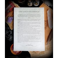 Hexen Neun Wald Im Kessel Go A4 Poster Auf Pergamentpapier Pagan Wicca Zauber Geschenk von moongoddessgardenart