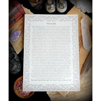 Wiccan Rede A4 Poster Vollversion Auf Pergamentpapier Geschenk-Idee von moongoddessgardenart