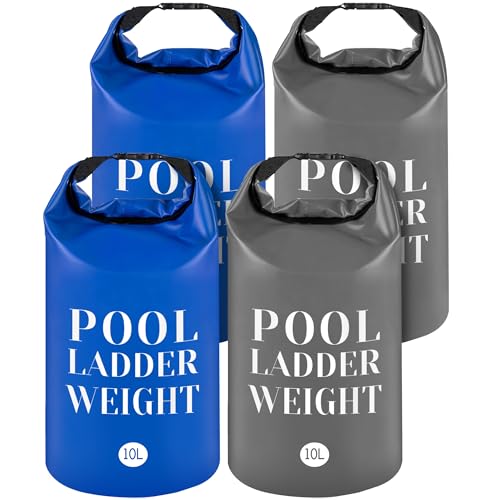 500D PVC-Schwimmbadleiter-Gewichte, 10 l, wasserdicht, Pool-Stufengewicht, Sandsäcke, befüllbare Pool-Treppen-Gewicht-Anker-Tasche mit robustem Griff für Pool-Stufen, 4 Stück von moonoom