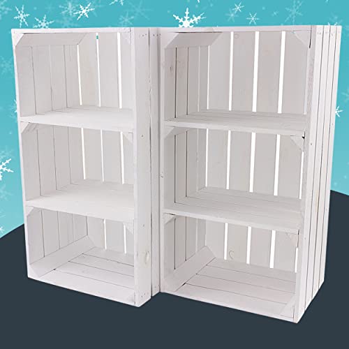 moooble 2 weiße Regalkisten mit 2 Mittelbrettern 68cm x 40cm x 31cm Apfelkiste Obstkiste Weinkiste Holzregal Vintage Bücherregal Abstelltisch Ablagekisten Schuhregal massiv Natur Garten moooble 2 weiße Regalkisten mit 2 Mittelbrettern 68cm x 40cm x 31cm Apfelkiste Obstkiste Weinkiste Holzregal Vintage Bücherregal Abstelltisch Ablagekisten Schuhregal massiv Natur Garten von moooble