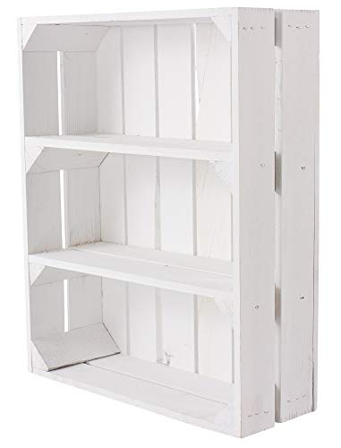 Moooble 9er neues Shabby chic Gewürzregal 50cm x 40cm x 16cm Küchenregal Ablage Regal Holzregal Obstkiste Apfelkiste Weinkiste Wandregal weiß/Weiss klassisch Vintage-Möbel Natur von Moooble