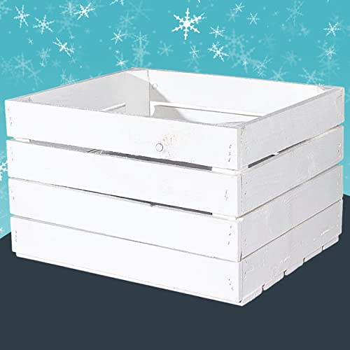 Moooble Neue weiße Obstkiste 50cm x 40cm x 30cm Holzkiste mittelgroß Kiste Schuhbox skandinavisch Weinkisten Land Geschenk Box Regal Obstkisten DIY von Moooble