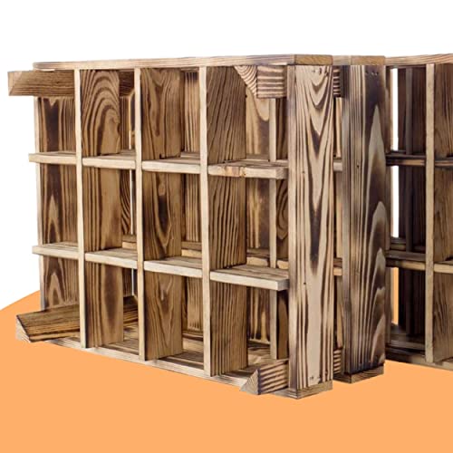 Moooble 2 Neue geflammte/braune Holzkiste für Flaschen 50cm x 40cm x 23cm Flaschenregal Weinregal Kiste(2er Set) von Moooble