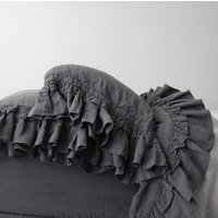 Linen Duvet Cover. Rustic Style Ruffled Duvet Cover & Pillowcases. French Linen Bedding Set. Washed Softened Linen. Made By Mooshop.new13 von mooshop