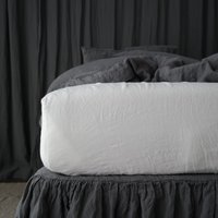 Linen Fitted Sheet. Sheet in King, Queen & Custom Sizes. Pre Washed Linen Sheets von mooshop